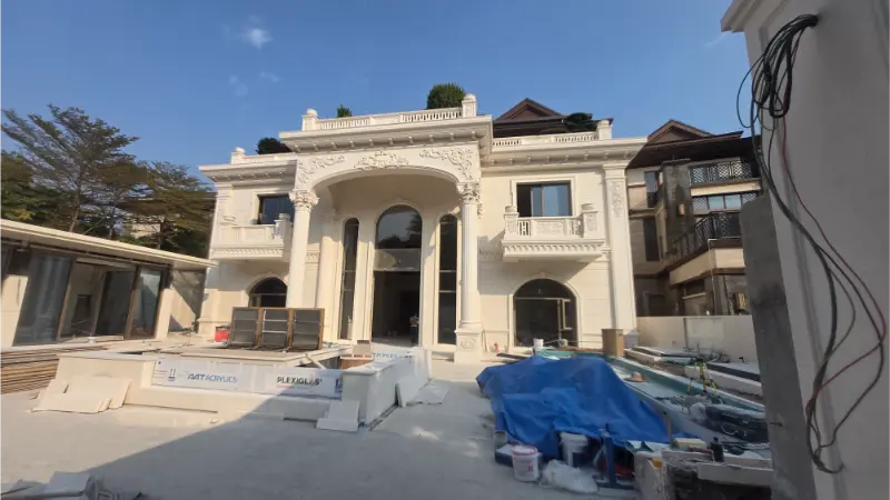 Projeto de instalação e desmontagem de piscina interna da Blueway Villa: Emerald Mountain Villa, Lago Songshan, Dongguan